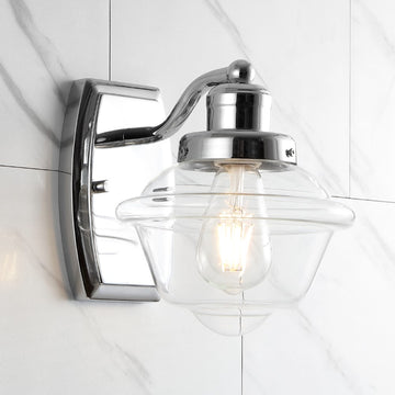 Orleans Iron/Glass schoolhouse LED Vanity Light - JONATHAN Y